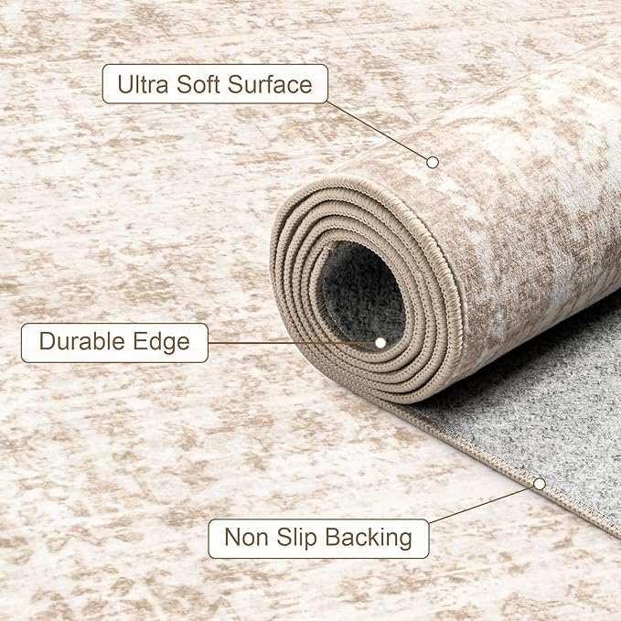 Area Rugs 10x14 Living Room Rug: Washable Rug Soft Vintage Boho Carpet Indoor - Image 7