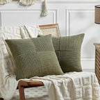 Fancy Homi 2 Packs Olive Green Samll Decorative Throw Pillow Covers 14x14 Inch by Fancy+Homi