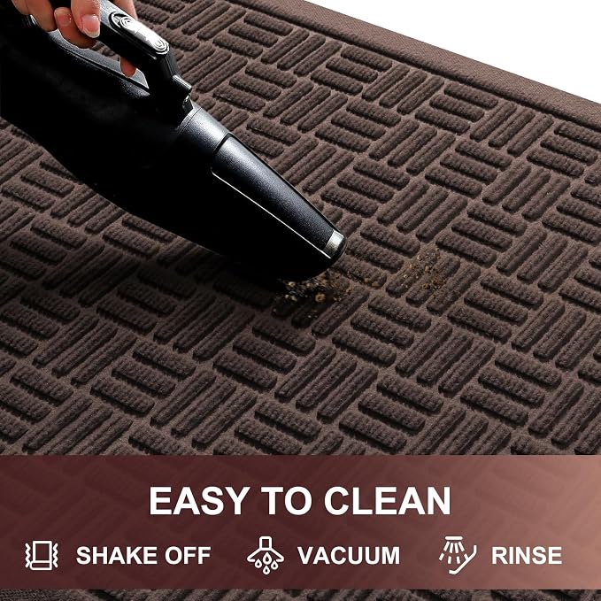 Mibao Front Door Mat Indoor Outdoor Entrance, Dirt Trapping Waterproof - Image 3