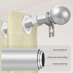 Silver Curtain Rods for Windows 48 to 84 or 88 Inches Max-2 Pack 5/8'' Metal - Image 2