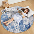 Washable Area Rugs 4ft Non-Slip Modern Abstract Soft by RELEANY