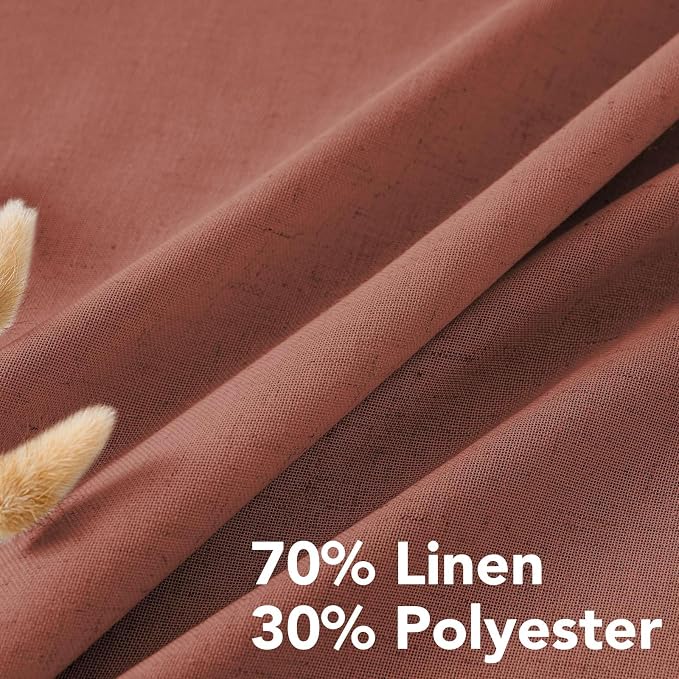 H.VERSAILTEX Living Room Linen Curtains Semi Sheer Curtains Nickel Grommet - Image 4