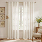 NICETOWN Semi Sheer Linen Curtains - Image 2