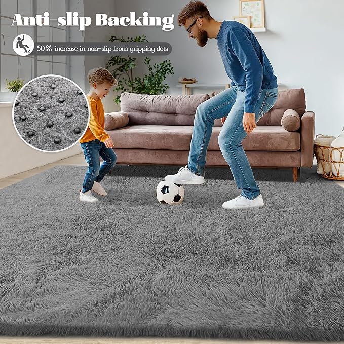8x10 Area Rugs for Living Room: Fluffy Shag Soft Washable Rug Large Fuzzy Plush - Image 7
