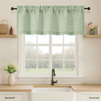 OVZME Valance for Windows, Light Filtering Faux Linen Textured Small Kitchen by OVZME
