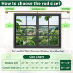 Boho Wood Grain Curtain Rods for Windows 66-184 Inch Heavy Duty Wrap Around - Image 9