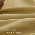Nanspring Gold Linen Curtains Semi Sheer Gold 96 Inches Long 2 Panels Set - Image 5