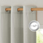 NICETOWN Gray Linen Kitchen Window Curtains Over Sink, Grommet Thick Linen Gray - Image 2