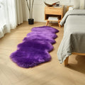 duduta Purple Faux Sheepskin Runner Rugs 2x6 ft, Fluffy Fur Sofa Couch Covers by duduta
