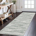 KOZYFLY Modern Abstract Runner Rugs 2x6 Grey Green Machine Washable Area Rug by KOZYFLY