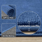 Amearea Modern Washable Runner Rugs, 2x4 Feet Blue Bedroom Runner, Small Area - Image 3