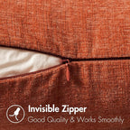MIULEE Pack of 2 Rust Throw Pillow Covers 20x20 Inch Soft Chenille Pillow Covers - Image 3
