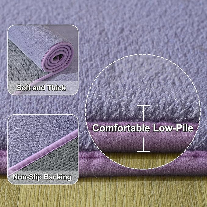 Amearea Large Modern Area Rugs for Bedroom Living Room, 6x9 Feet Purple - Image 3