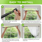 Spring Tension Rods 28-41 Inches No Drill Tension Curtain Rods Black Spring - Image 7