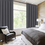 DWCN Bedroom Blackout Curtains 60 x 63 Inches Length 2 Panels Set, Solid - Image 2