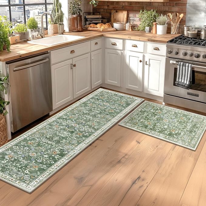 Yamaziot Washable Runner Rug 2x6 – Non Slip Boho Floral Hallway Runner Rug - Image 3