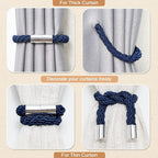 NICEEC 4 Pack Strong Magnetic Curtain Tiebacks Modern Simple Style Drape Tie - Image 6