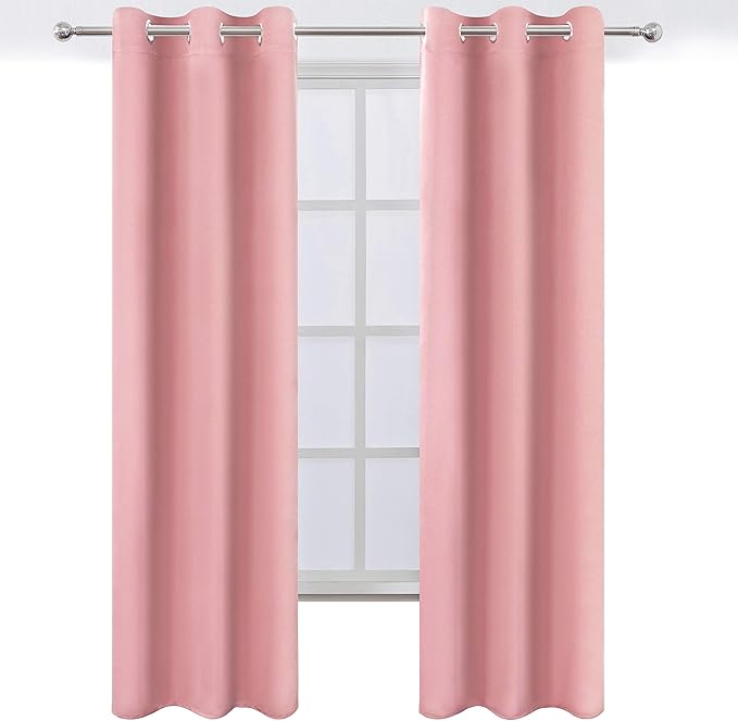 LEMOMO Pink Thermal Blackout Curtains/38 x 84 Inch/Set of 2 Panels Room - Image 3