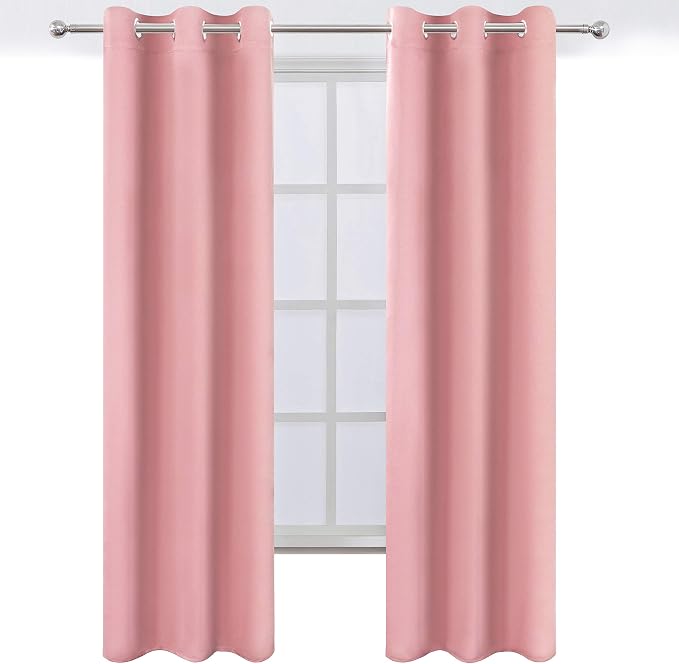 LEMOMO Pink Blackout Curtains 34 x 84 Inch Length/Set of 2 Curtain - Image 3