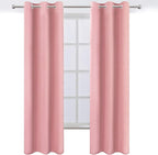 LEMOMO Pink Blackout Curtains 34 x 84 Inch Length/Set of 2 Curtain - Image 3