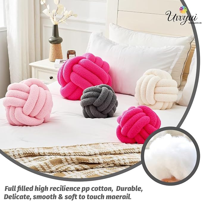 Uvvyui Knot Pillow Ball, Soft Home Decorative Pillows, Round Throw Pillow - Image 3
