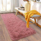Soft Runner Rugs for Bedroom Hallways, 2x5 Blush Pink Fluffy Shag Throw Area - Image 3