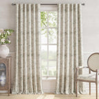 jinchan Floral Linen Curtains for Living Room 96 Inch Length Green Flower - Image 2