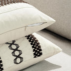 MIULEE Set of 2 Dark Brown Boho Decorative Pillow Covers 18x18 Inch Farmhouse - Image 5