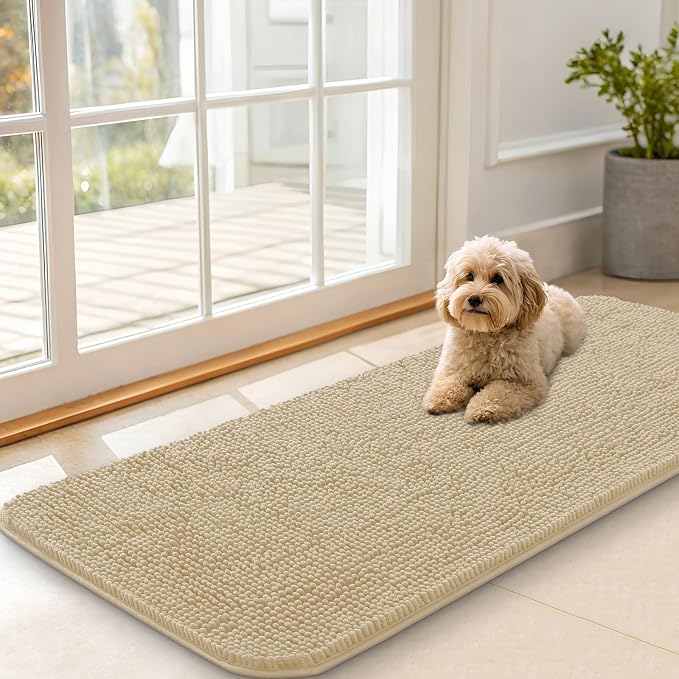 OLANLY Dog Door Mat for Muddy Paws 47x20, Absorbs Moisture and Dirt, Absorbent by OLANLY