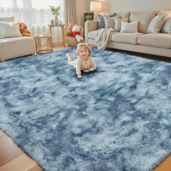 Rugs for Living Room 5x8, Alfombras para Salas Shag Large Plush Soft Area Rug by Junhejiamei