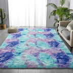 Shag Area Rug, 4 X 6 Tie-Dyed Plush Fuzzy Rugs - Image 3