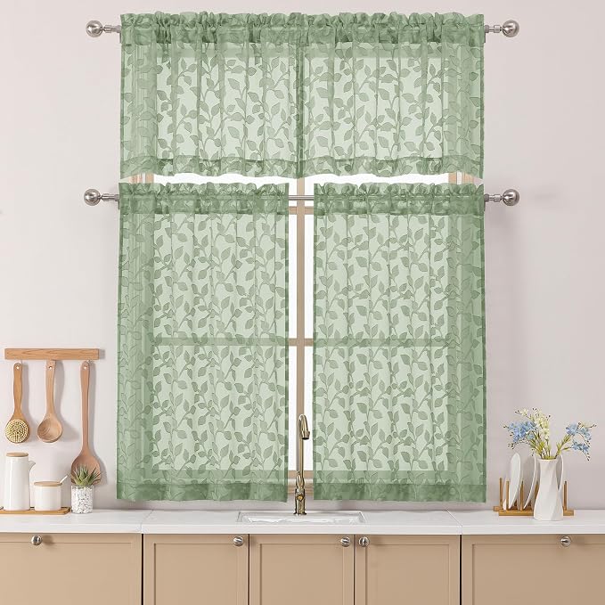Chyhomenyc Sage Green Sheer Valances - Image 2