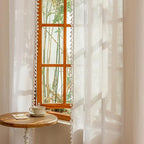 MYSKY HOME Boho Farmhouse White Long Curtains - Image 6