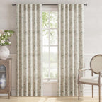 jinchan Floral Linen Curtains for Living Room 84 Inch Length Green Flower - Image 2