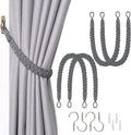 NICEEC 4 Pack Natural Cotton Rope Curtain Tiebacks Elegant Boho Style by NICEEC