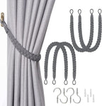 NICEEC 4 Pack Natural Cotton Rope Curtain Tiebacks Elegant Boho Style by NICEEC