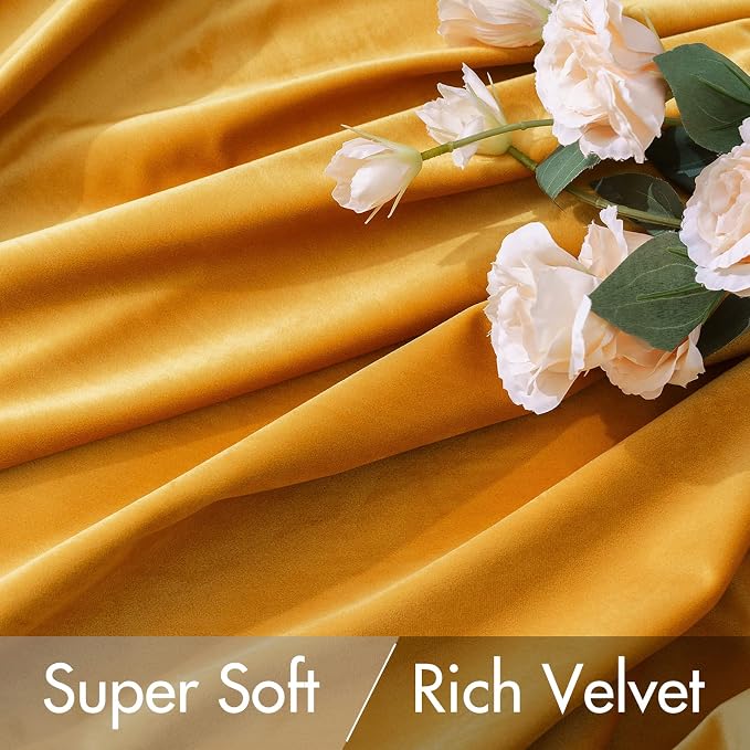 MIULEE Velvet Curtains 63 inch Length 2 Panels - Image 4