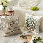 AVOIN Colorlife Bless Our Home Farmhouse Eucalyptus Leaves Throw Pillow Covers - Image 4