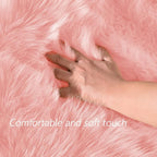 Latepis Big Pink Area Rugs for Living Room 6.7x10 Faux Sheepskin Fur Rug - Image 5