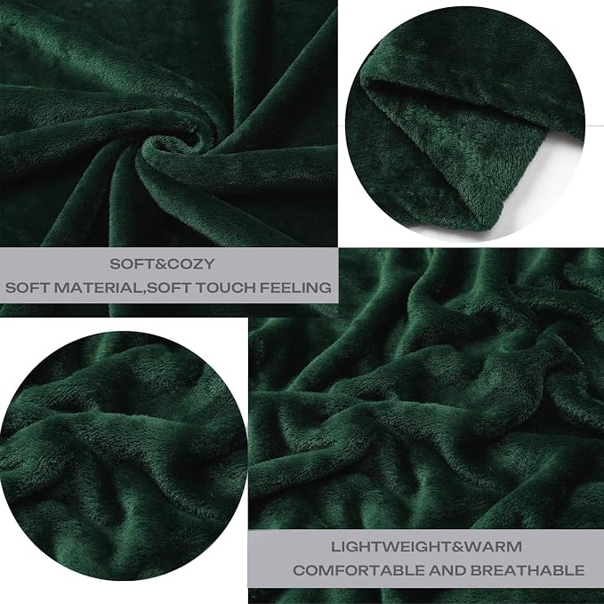 Forest Green Flannel Fleece Throw Blanket Throw Size, Super Soft Plush Cozy and - Image 5