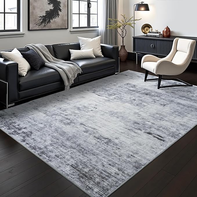 Toneed Abstract Area Rug 6x9 Modern Washable Rug Soft Non Slip Rug Low Pile by Toneed