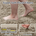 6x9 Area Rugs for Living Room Rug: Soft Fluffy Shag Gray Camel Rugs for Bedroom - Image 5
