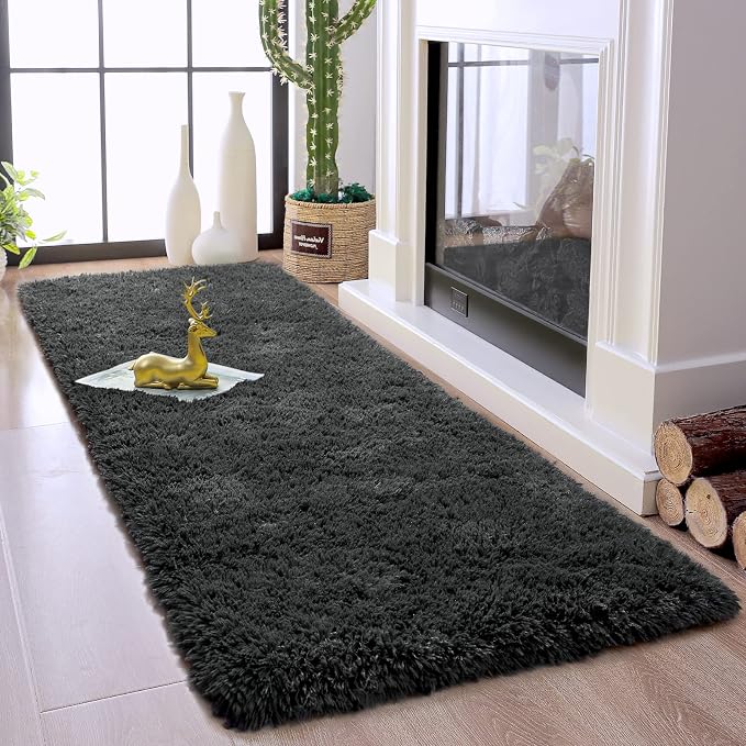 Chicrug Soft Runner Rugs for Bedroom Living Room Plush Fluffy Rug 2x8 Feet - Image 4