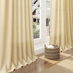 Nanspring Cream Yellow Linen Curtains 90 Inches Long - Image 5