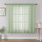 Chyhomenyc Sage Green Sheer Curtains 54 Inch Length by Chyhomenyc