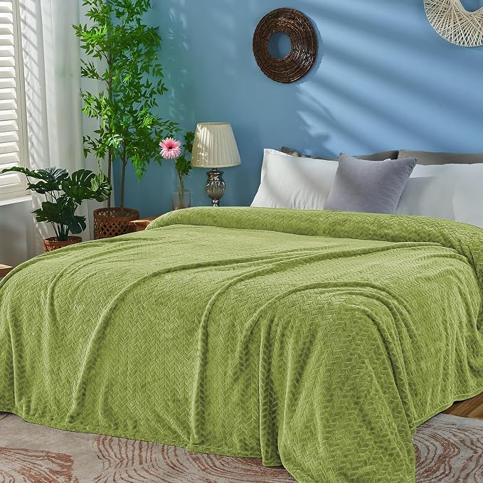 inhand Sage Green Fleece King Blanket by inhand