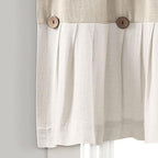 Lush Decor Linen Button Valance | 52"W x 18"L | Farmhouse Style | Coconut Husk - Image 2