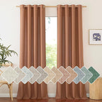 NICETOWN Linen Caramel Curtains 96 inches Long by NICETOWN