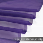 OWENIE Purple Sheer Curtains 63 inch Length 2 Panels Set, Rod Pocket Voile - Image 4