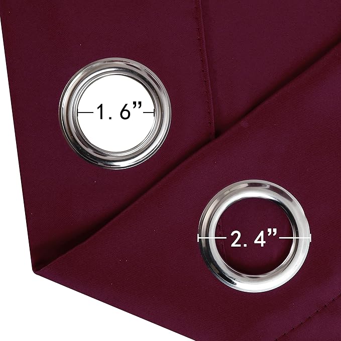 LEMOMO Burgundy Red Thermal Blackout Curtains/38 x 84 Inch/Set of 2 Panels Room - Image 6